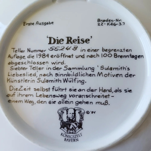 Vintage German Riese  "The Journey" Fairytail Plate Fairycore Angelcore - Picture 4 of 5